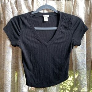 Black Basic Crop Top